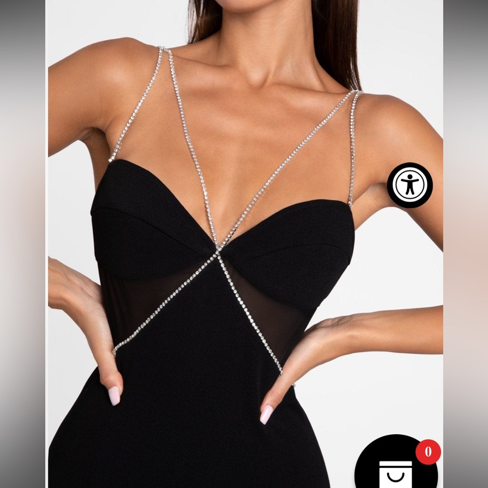 Heiress Beverly Hills Diamanté black mini dress